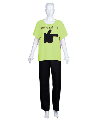 大人向け女性用 JCO-168_8 バレンタインデー ライム マッチング カップル "He's Mine" Tシャツ コスプレ コスチュームコレクション