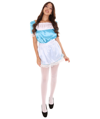 女性用 JCO-343_17 伝統的なメイドユニフォーム レイクブルー コスプレ コスチューム