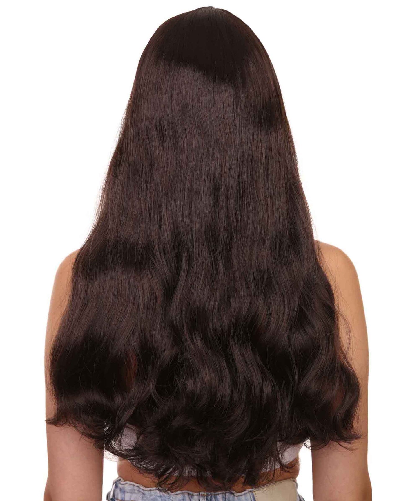 プレミアムハロウィンパーティーレディ H-5461 ロングレングス テハノの女王ウィッグ ブラック