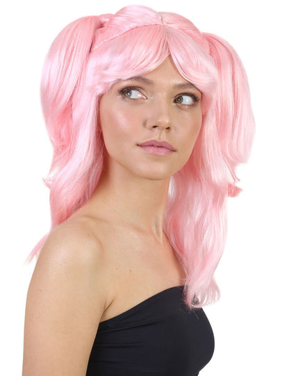 Wigs2you ハロウィンパーティー プレミアム レディース H-752 ドリー ピグテール ウィッグ ソフトピンク色