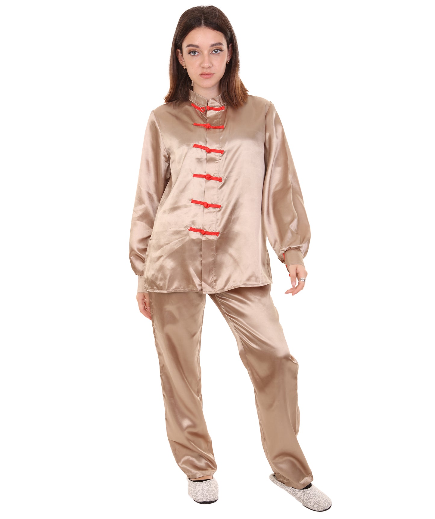 大人用ウィメンズ JCO-270_6 中国の伝統的なカンフー コッパーサテン 制服 コスプレ衣装
