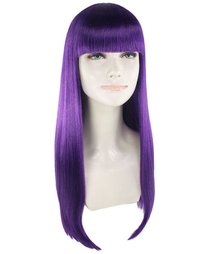 女性用 ロング バイオレット ボブ ウィッグ H-3344 ファンシー パーティー イベント レディ ハロウィン ウィッグ プレミアム通気性 キャプレス キャップ