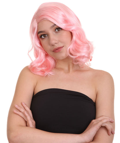 Wigs2you ハロウィン パーティー プレミアム 簡単に着用できる H-1136 とても快適な Lt ピンク カーリー レディ ウィッグ