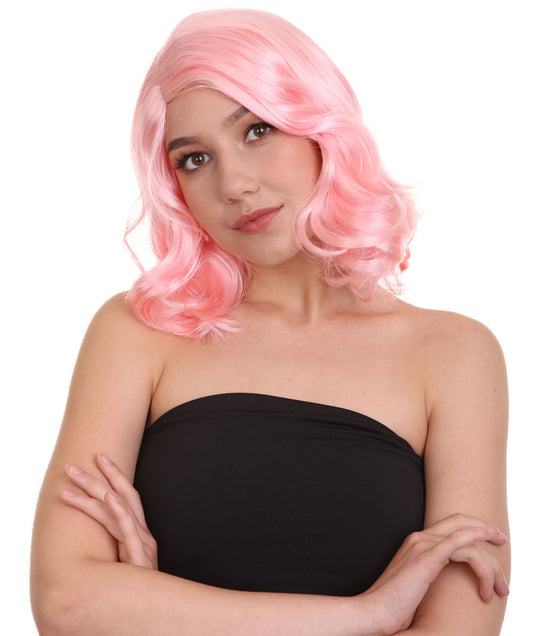 Wigs2you ハロウィン パーティー プレミアム 簡単に着用できる H-1136 とても快適な Lt ピンク カーリー レディ ウィッグ