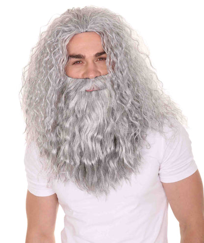 Wigs2you ハロウィンパーティー プレミアム メンズ H-614 ガンダルフ ウィッグとヒゲ グレー色