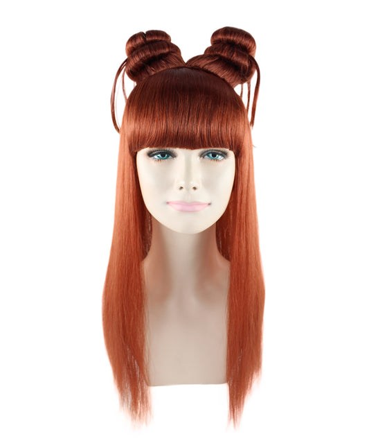 Wigs2you ハロウィン パーティー プレミアム レディース H-1196 快適なフィット ダーク オーバーン アジアン プリンセス ウィッグ