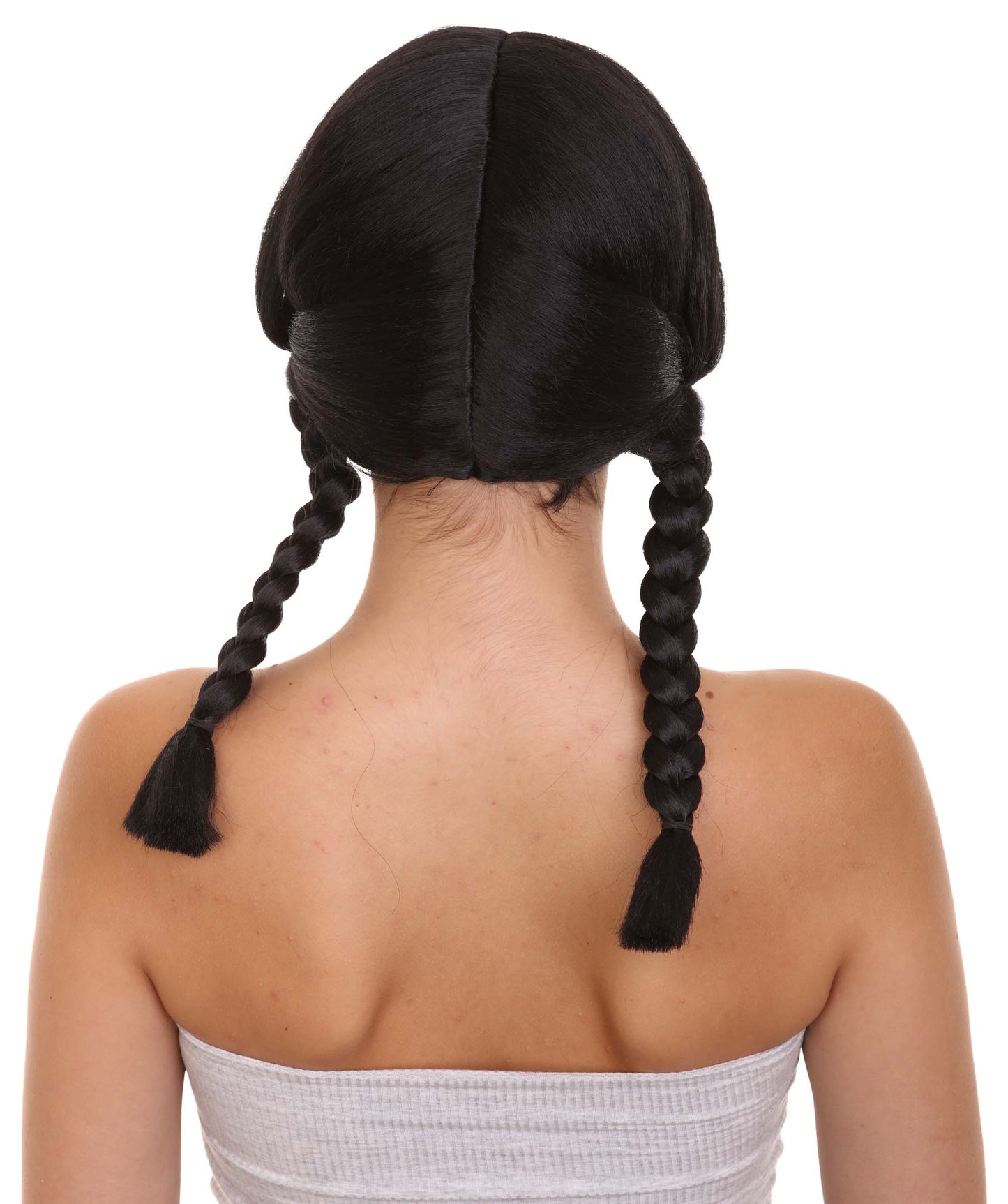 ハロウィンパーティープレミアムレディース H-3402 インディアンブラック編み込みウィッグコレクション