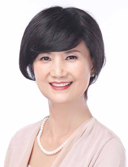 女性用 人毛ミックス総手植えウィッグ びっくりする軽さ 長時間被っても大丈夫な医療ウィッグ、ウィッグネット付き