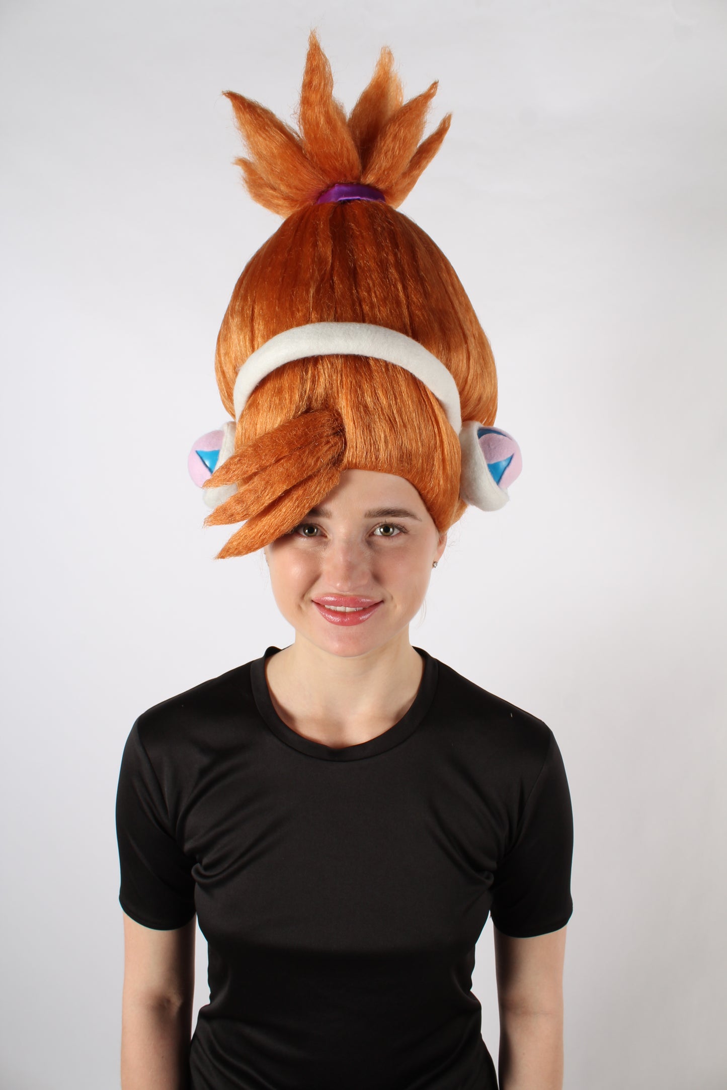 ハロウィンパーティープレミアムレディ H-5487 DJスキ オレンジポニーテールアップドウィッグ オレンジ