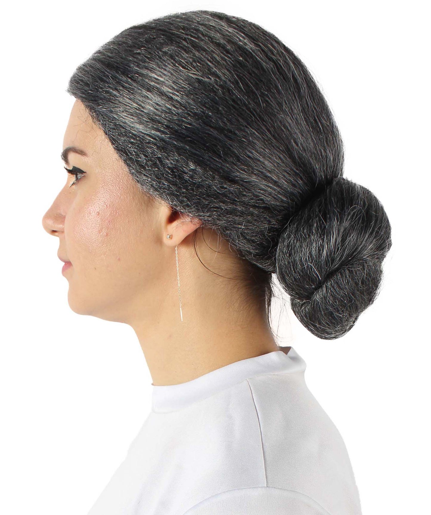 ハロウィンパーティプレミアムレディース H-5752 ダークグレイ年配の女性のバンウィッグ