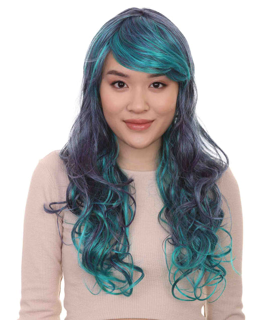 Wigs2youハロウィンパーティープレミアムレディースH-1994 美しい見た目のブレンデッドツートーンロングウェービーウィッグ