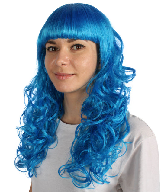 Wigs2you ハロウィン パーティー プレミアム H-818 バットマン 女性ジョーカー ウィッグ ロイヤルブルー色
