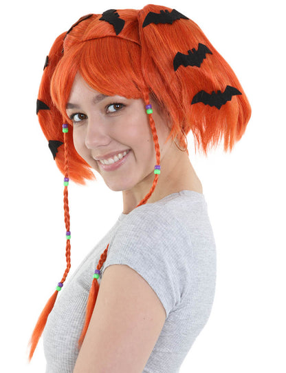 Wigs2you ハロウィンパーティープレミアム レディース H-694 バットエンジェルウィッグ オレンジ色
