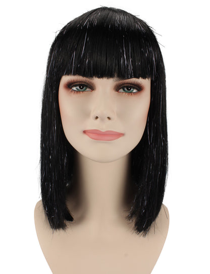 ハロウィンパーティ プレミアムレディース H-5331 ブラック ボブ セミロングレングス ウィッグ