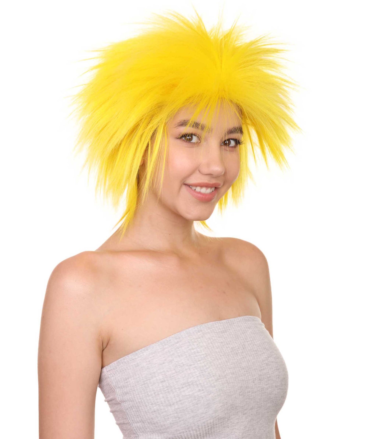 Wigs2you ハロウィンパーティープレミアムレディース H-1685 着け心地が良い とても快適 ファンキーパンク イエローウィッグ