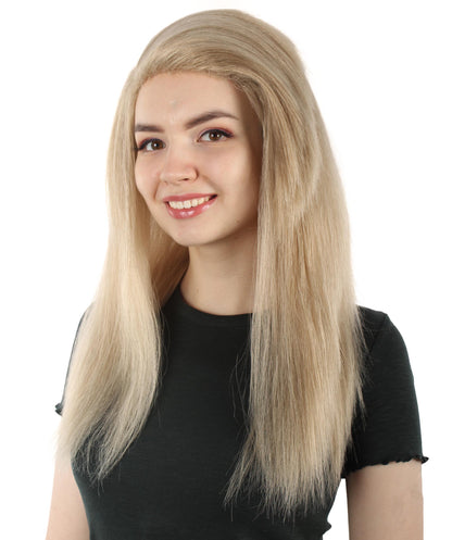 女性用ロングストレートサイドパートコスプレウィッグ ベージュ H-5220_16 ファンシースタイル プレミアムハロウィンパーティーウィッグコレクション