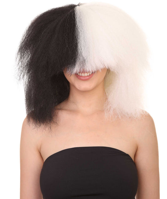 Wigs2you ハロウィンとパーティー プレミアム レディース H-493 SIA ブラックとホワイト ウィッグ 特大