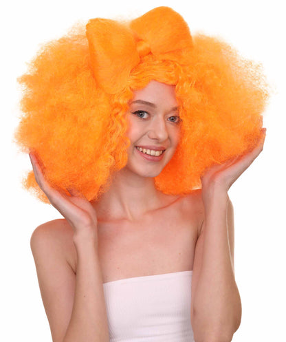 Wigs2you ハロウィン パーティー プレミアム レディース H-1234 着けやすい 快適なフィット感 パンプキン オレンジ アフロ スモール ボウウィッグ