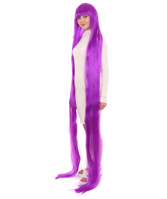 70エクストラロングネオンパープル女性用ウィッグコレクション H-3262 華やかなハロウィンウィッグ プレミアム通気性のあるキャップレスキャップ