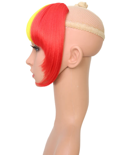 Wigs2you F-015 女性用ルーマニア国旗フリンジウィッグ - 青、黄、赤のボブカット人工毛（コスプレ＆スポーツファン向け）