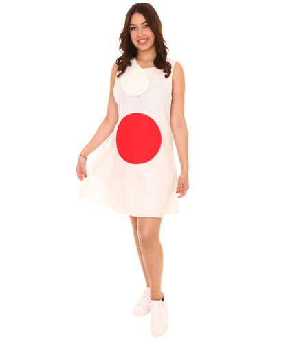 大人向け女性用 JCO-190 日本 フラッグ トロールズ スポーツ ドレス コスチューム ホワイト ハロウィン コスチューム