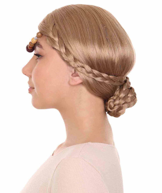 中世ルネッサンスエレガントプリンセス編み込みブロンドウィッグ H-3823 エレガントプリンセス編み込みブロンドウィッグ プレミアム 通気性の良い キャップレスキャップ
