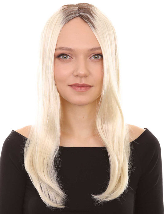 Wigs2you ハロウィンパーティー プレミアム レディース H-681 ブロンド ダークルーツ ウィッグ
