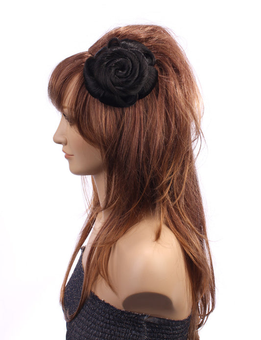 レディースファッション W-8208 ブラック ヘアアクセサリー 合成繊維