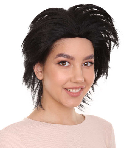 ミス・シザーハンズ コスプレウィッグ H-4055 ブラックショートキャラクターウィッグ プレミアム通気性キャップレスキャップ