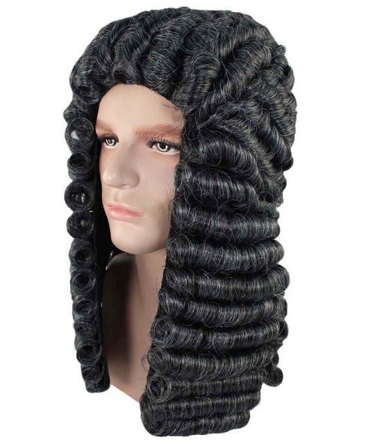 ハロウィンパーティ プレミアム男性用 H-4273 コロニアル判事 ブラックロングウィッグ