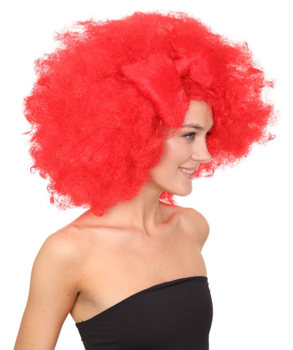 Wigs2you ハロウィン パーティー プレミアム レディース H-1231 快適なフィット感のレッド アフロ スモール ボウ ウィッグ