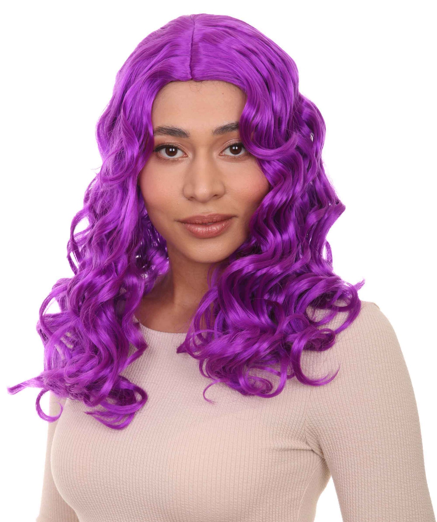 Wigs2you ハロウィンパーティー プレミアム レディース H-1112 とても快適なアリスウィッグ 鏡の国のアリス ネオンパープルカラー