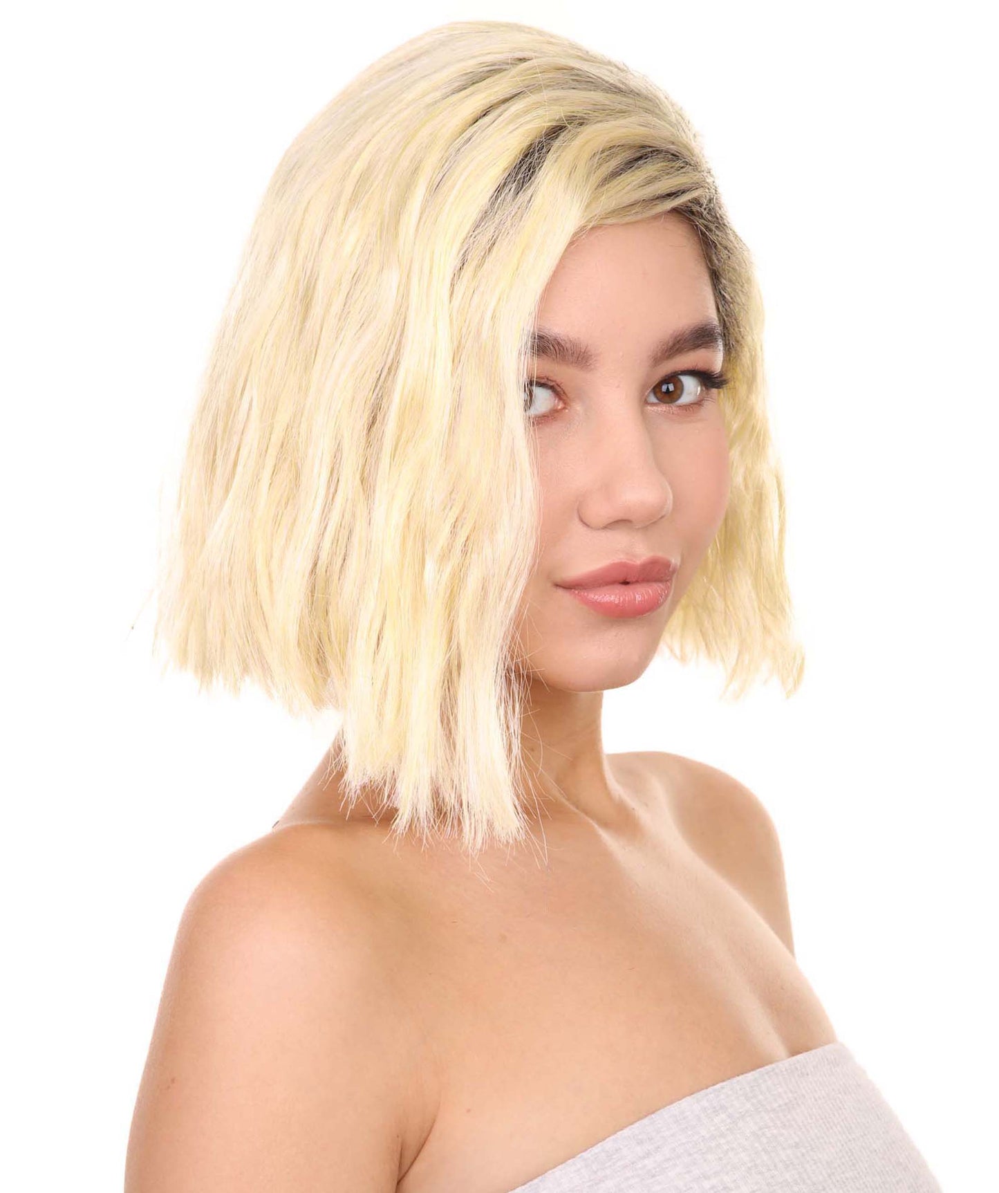 プレミアムハロウィンパーティーレディ H-5410 ショートレングス オンブレポップスターファイヤーワークスウィッグ ブロンドとブラック