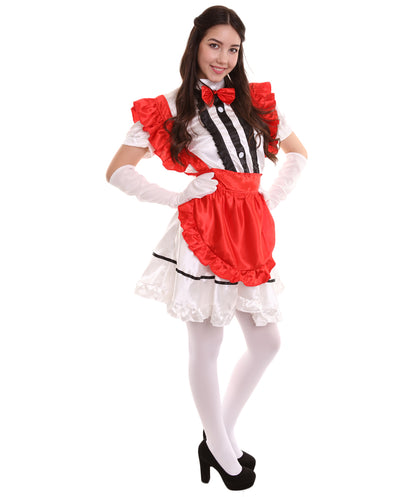 女性用 JCO-326_16 アニメ コスプレ フレンチメイド ファンシー ドレス レッド コスプレ コスチューム