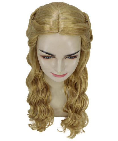 女性用H-5900 ファンタジー テレビ番組 巧妙な女王 ブロンド ウィッグ ハロウィンに最適 難燃性合成ファイバー