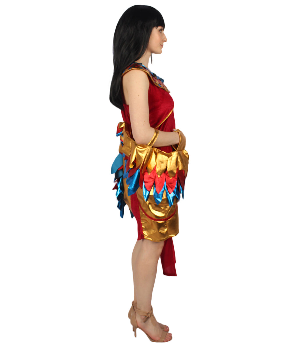女性 JCP-227 エジプト女神 コスチューム レッドとゴールデン カーニバル コスチューム