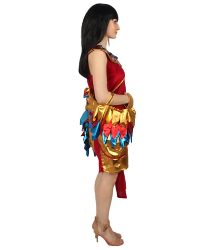 女性 JCP-227 エジプト女神 コスチューム レッドとゴールデン カーニバル コスチューム