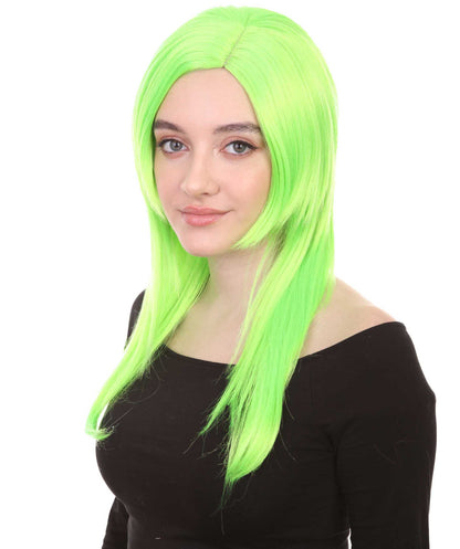 Wigs2you ハロウィンパーティープレミアム H-966 3レイヤーのパーティーガールウィッグ ネオングリーン色