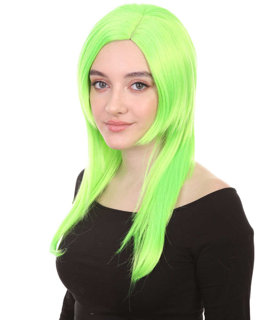 Wigs2you ハロウィンパーティープレミアム H-966 3レイヤーのパーティーガールウィッグ ネオングリーン色
