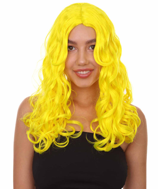 Wigs2you ハロウィンパーティー プレミアム レディース H-1110 とても着け心地の良いアリスウィッグ 鏡の国のアリス ネオンイエローカラー