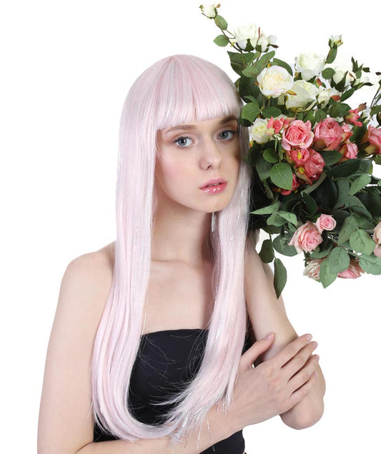 Wigs2you ハロウィンとパーティー プレミアム レディース H-487 ピンクとティンセル ピンク&シルバー ティンセルウィッグ
