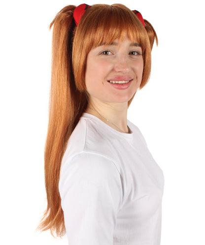 Wigs2you H-6910 大人女性用アニメ主人公ダブルポニーテールブラウンウィッグ｜コスプレに最適｜難燃性合成繊維