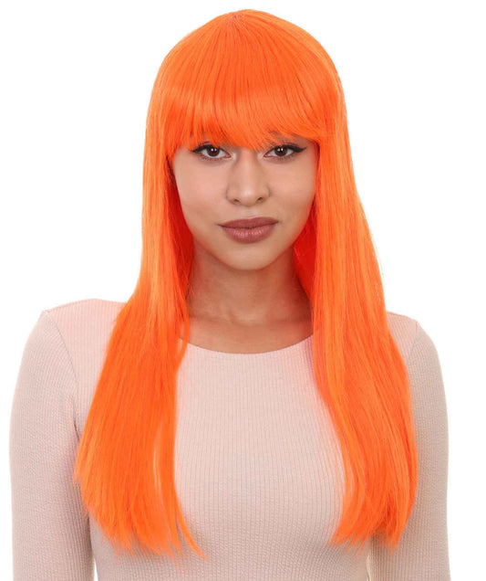 Wigs2you ハロウィン パーティー プレミアム レディース H-1072 とても快適なグラマー グリーン ウィッグ ネオン オレンジ カラー