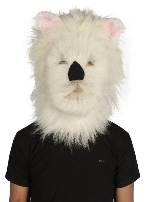 ハロウィンパーティ プレミアムメンズ H-5548 ホワイト スパイクファーキャット コスプレウィッグ & マスク 合成繊維の髪