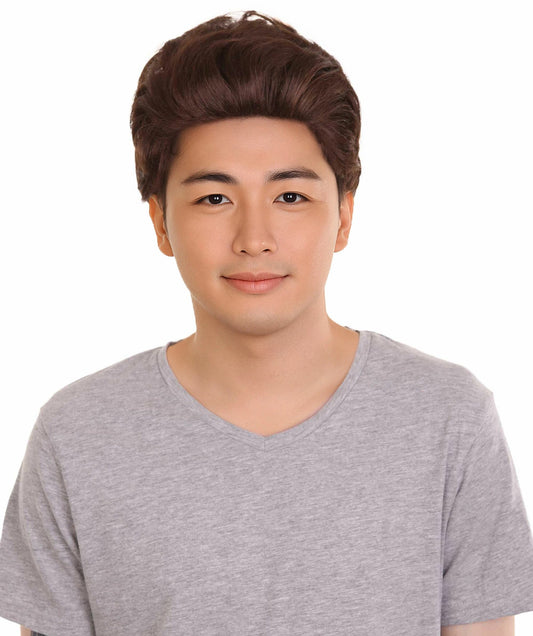 Wigs2you H-2364 メンズコスプレウィッグ - エドワード・カレン・ブラウン - ハロウィンコスプレ用プレミアム通気性キャップレスウィッグ