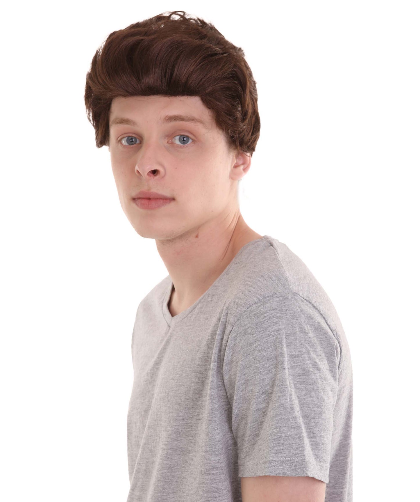 Wigs2you H-2364 メンズコスプレウィッグ - エドワード・カレン・ブラウン - ハロウィンコスプレ用プレミアム通気性キャップレスウィッグ