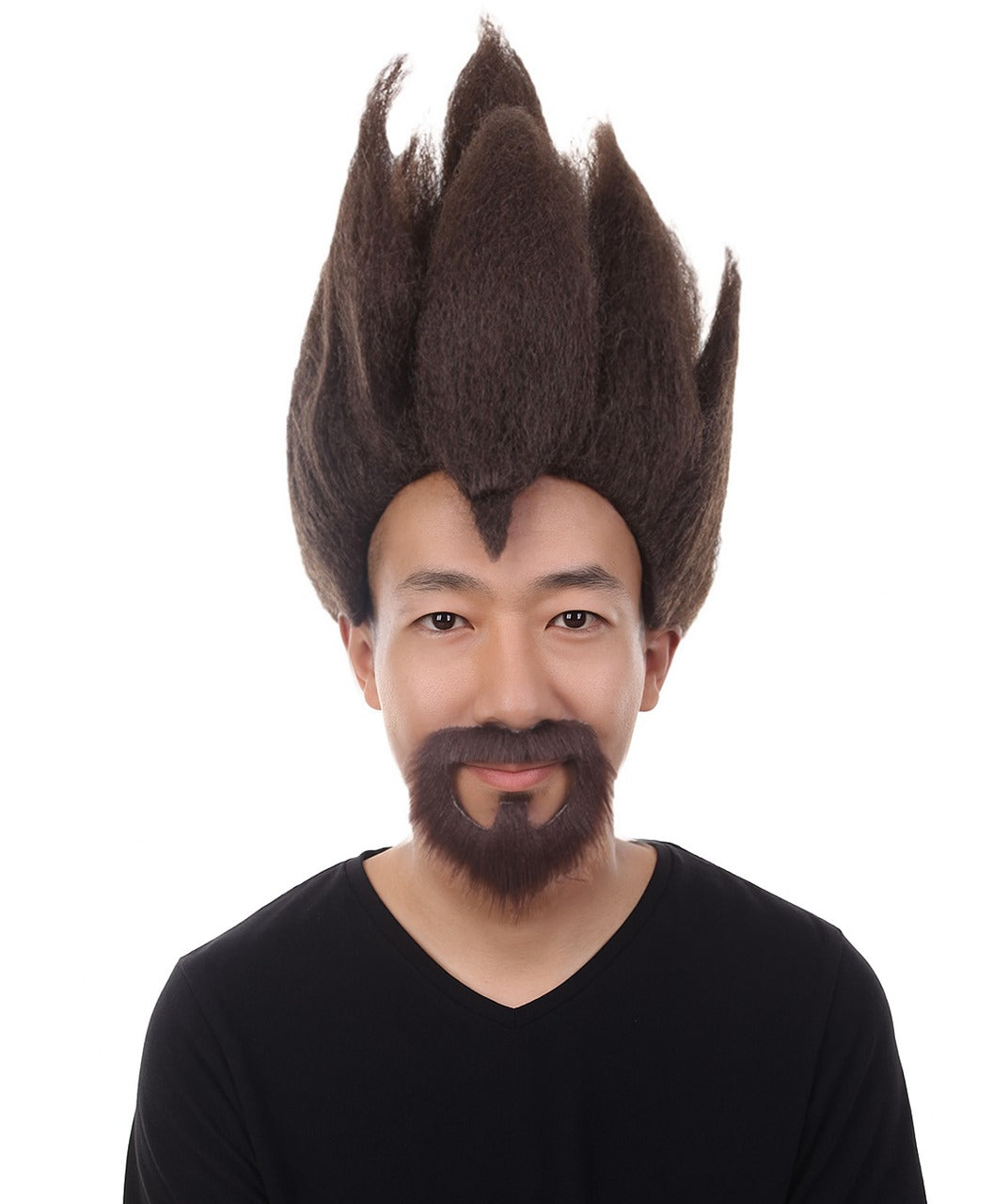 Wigs2you H-4381 ドラゴンボールZ ベジータ ウィッグ＆フルビアード（顎髭）セット コスプレウィッグ メンズ ブラウン フルビアード付き セット アニメ風 サイヤ人風 合成繊維 コスプレ ハロウィン