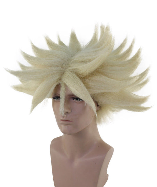 Wigs2you H-4818 メンズ ドラゴンボールZ スーパーサイヤ人トランクス スパイクブロンドウィッグ プレミアム通気性 キャップレスキャップ TVや映画用