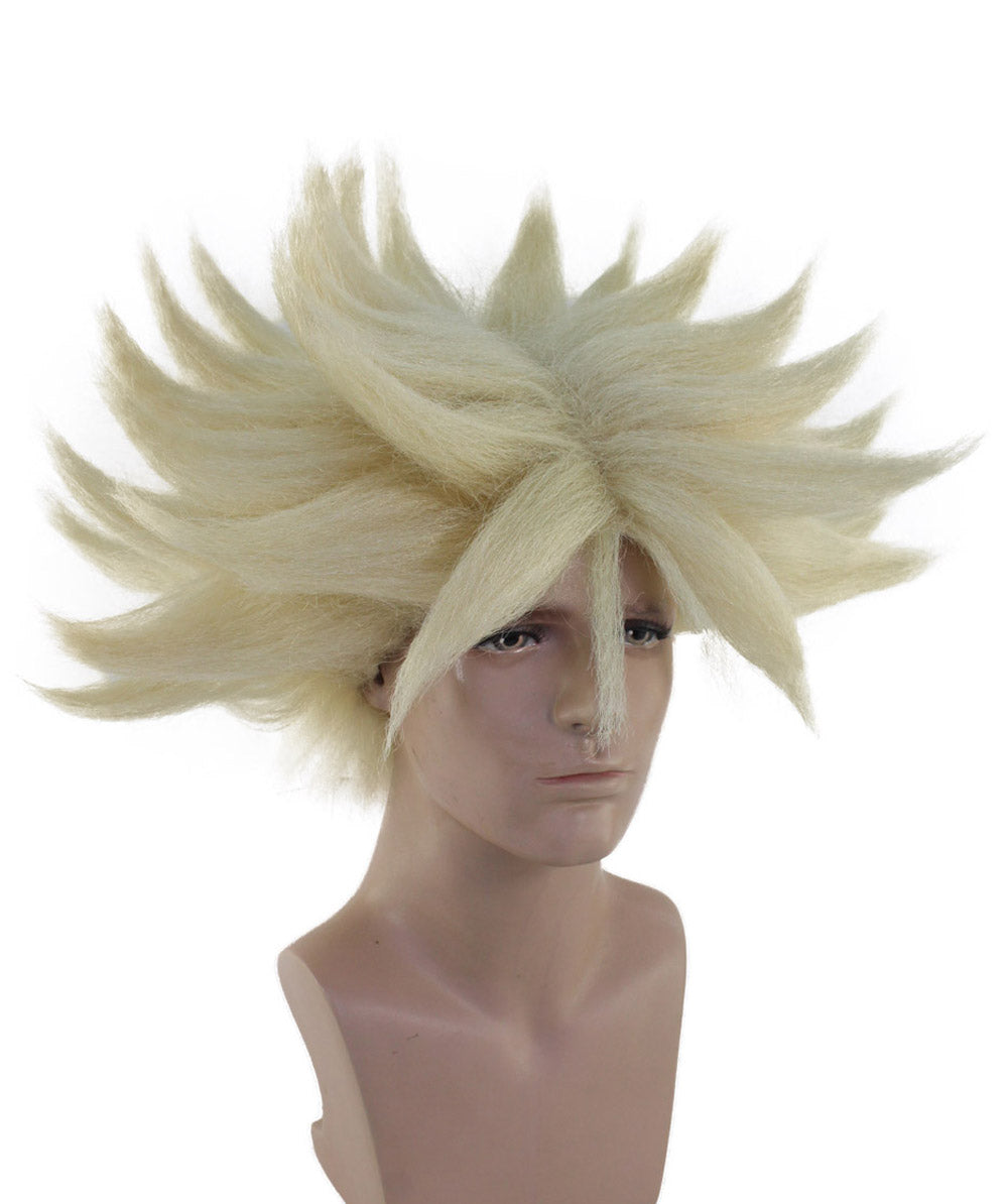 Wigs2you H-4818 メンズ ドラゴンボールZ スーパーサイヤ人トランクス スパイクブロンドウィッグ プレミアム通気性 キャップレスキャップ TVや映画用