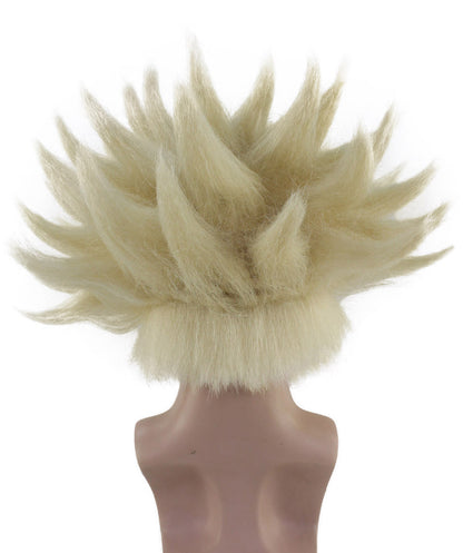 Wigs2you H-4818 メンズ ドラゴンボールZ スーパーサイヤ人トランクス スパイクブロンドウィッグ プレミアム通気性 キャップレスキャップ TVや映画用